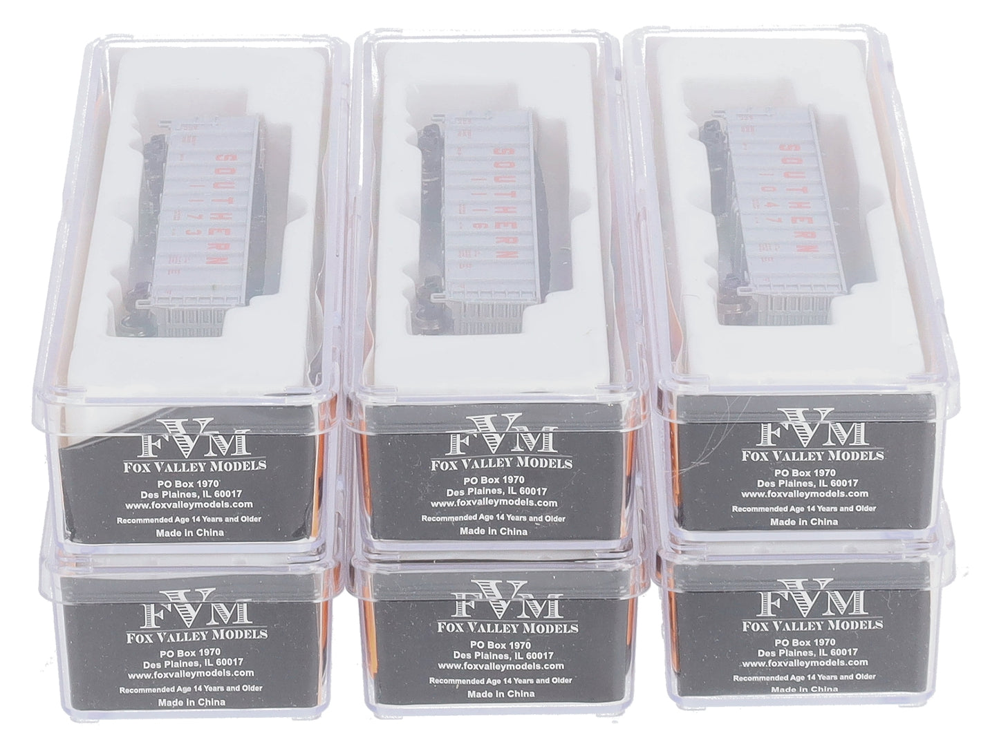 Fox Valley Models 83408 N scale SOU Silverside Coal Gondola #6 (Pack of 6)