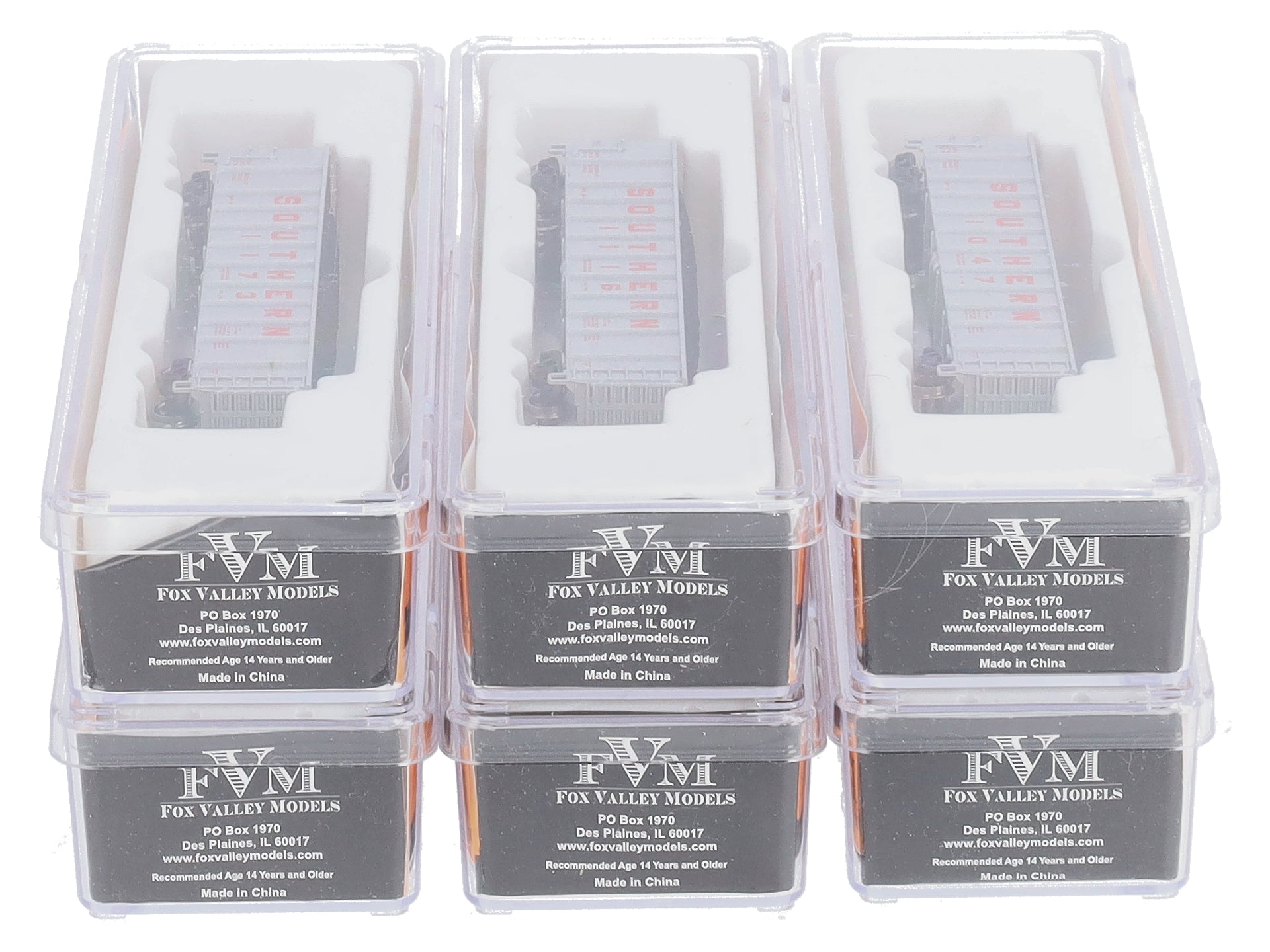 Fox Valley Models 83408 N scale SOU Silverside Coal Gondola #6 (Pack of 6)