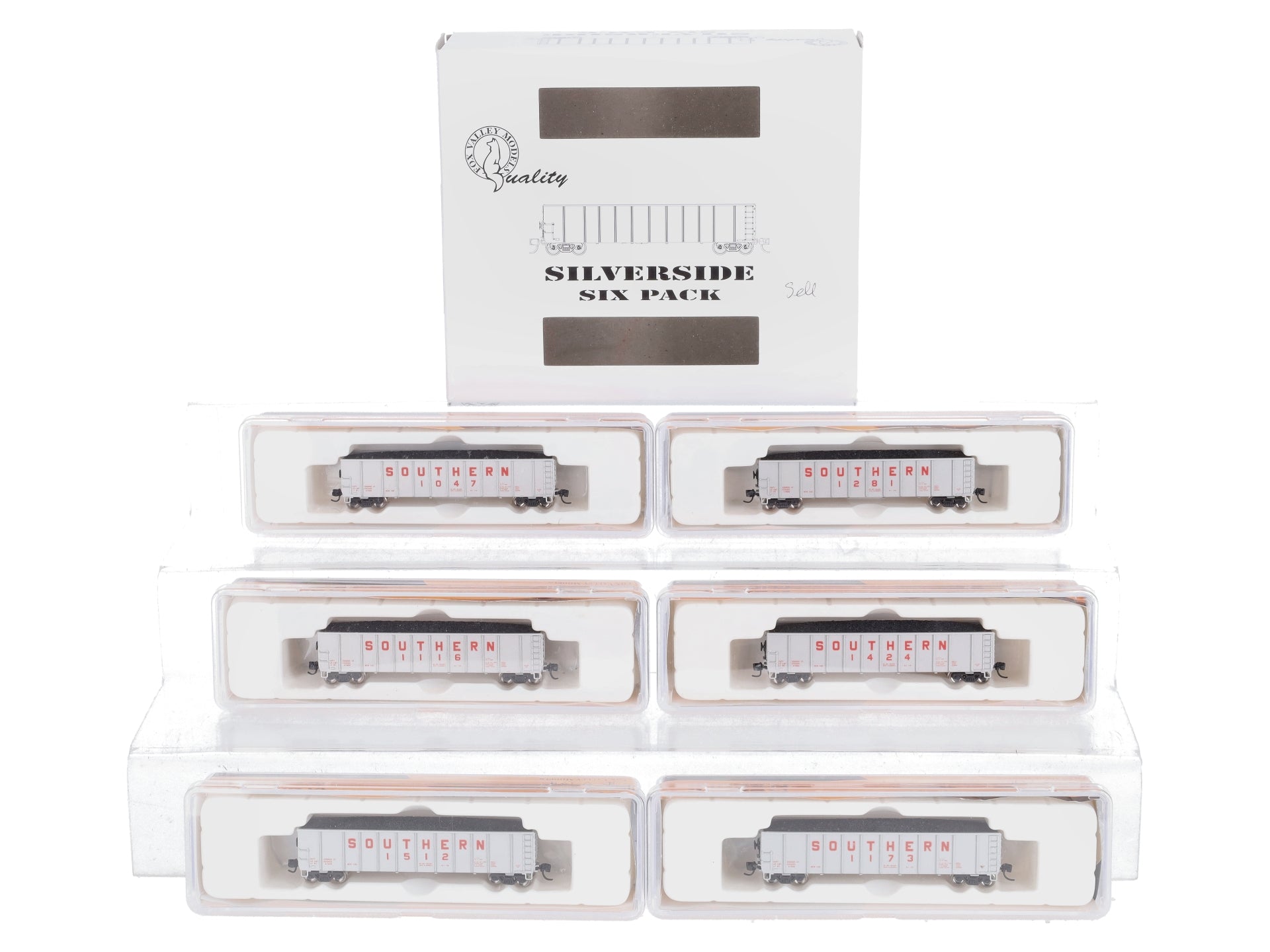 Fox Valley Models 83408 N scale SOU Silverside Coal Gondola #6 (Pack of 6)