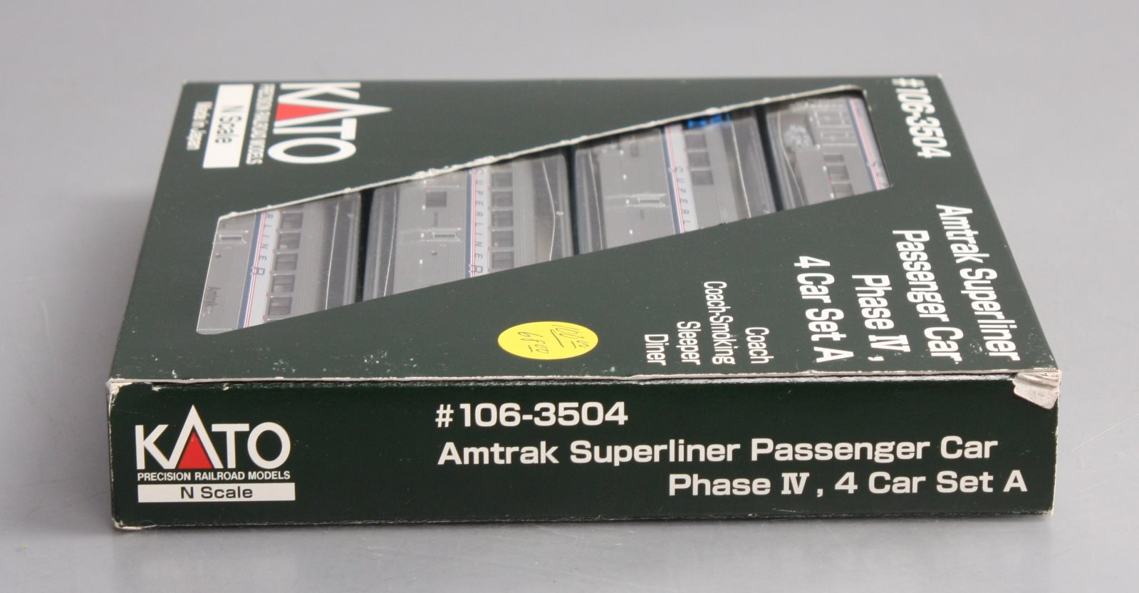 Kato 106-3504 N Scale Amtrak Superliner 4-Car Passenger (Set A)