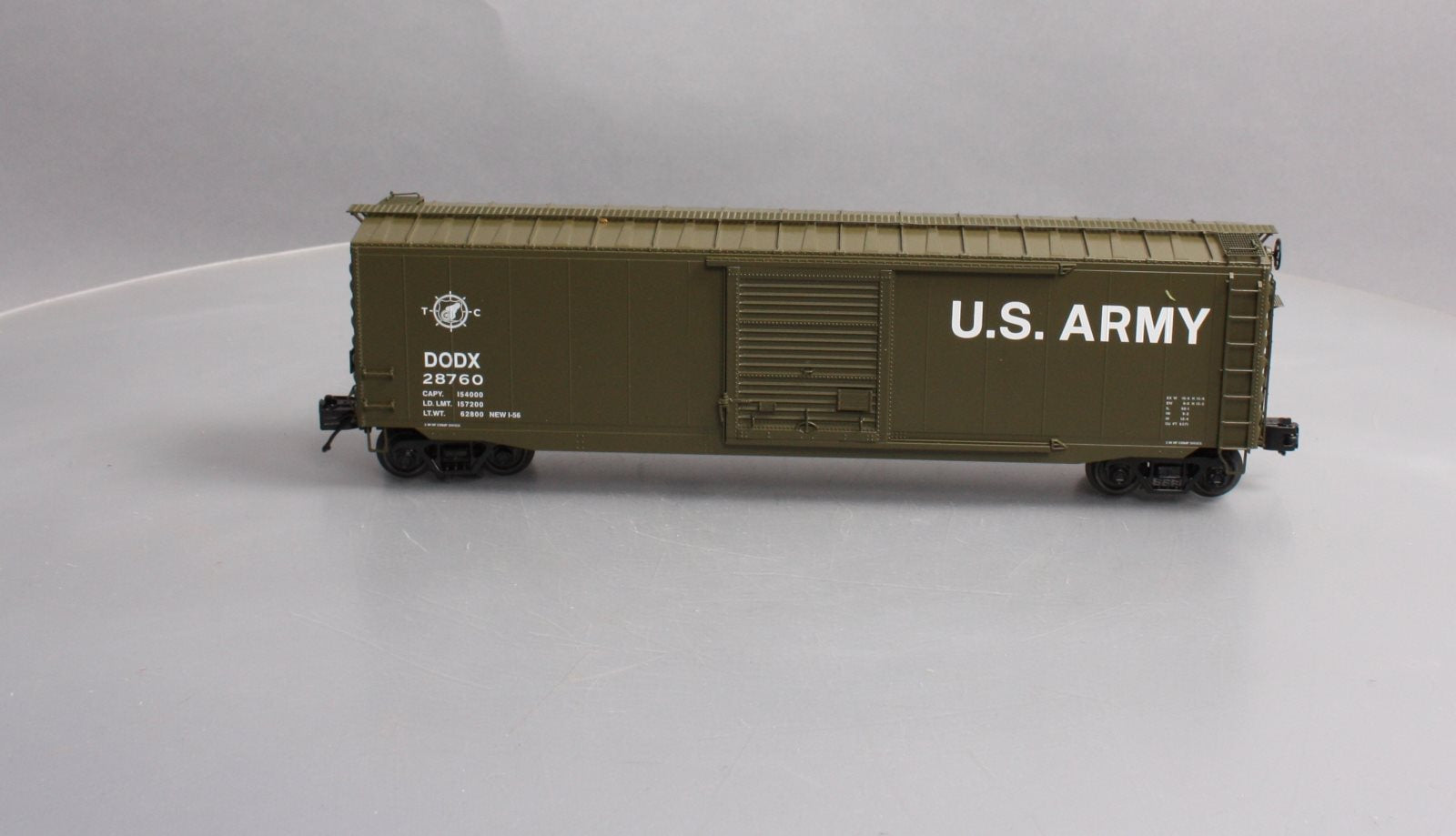 MTH 20-93898 O U.S. Army Premier 50' Ps-1 Box Car w/Pullman Standard Door #28760