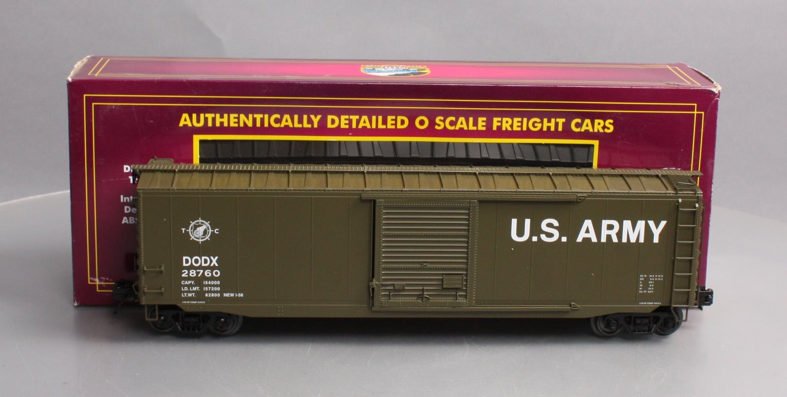 MTH 20-93898 O U.S. Army Premier 50' Ps-1 Box Car w/Pullman Standard Door #28760