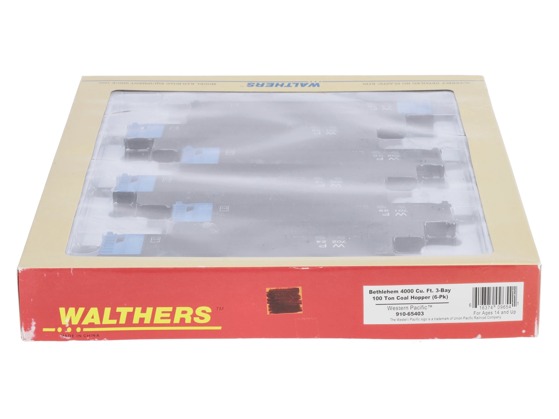 Walthers 910-65403 HO WP Bethlehem 4000cf 3-Bay 100 Ton Coal Hopper (Pack of 6)