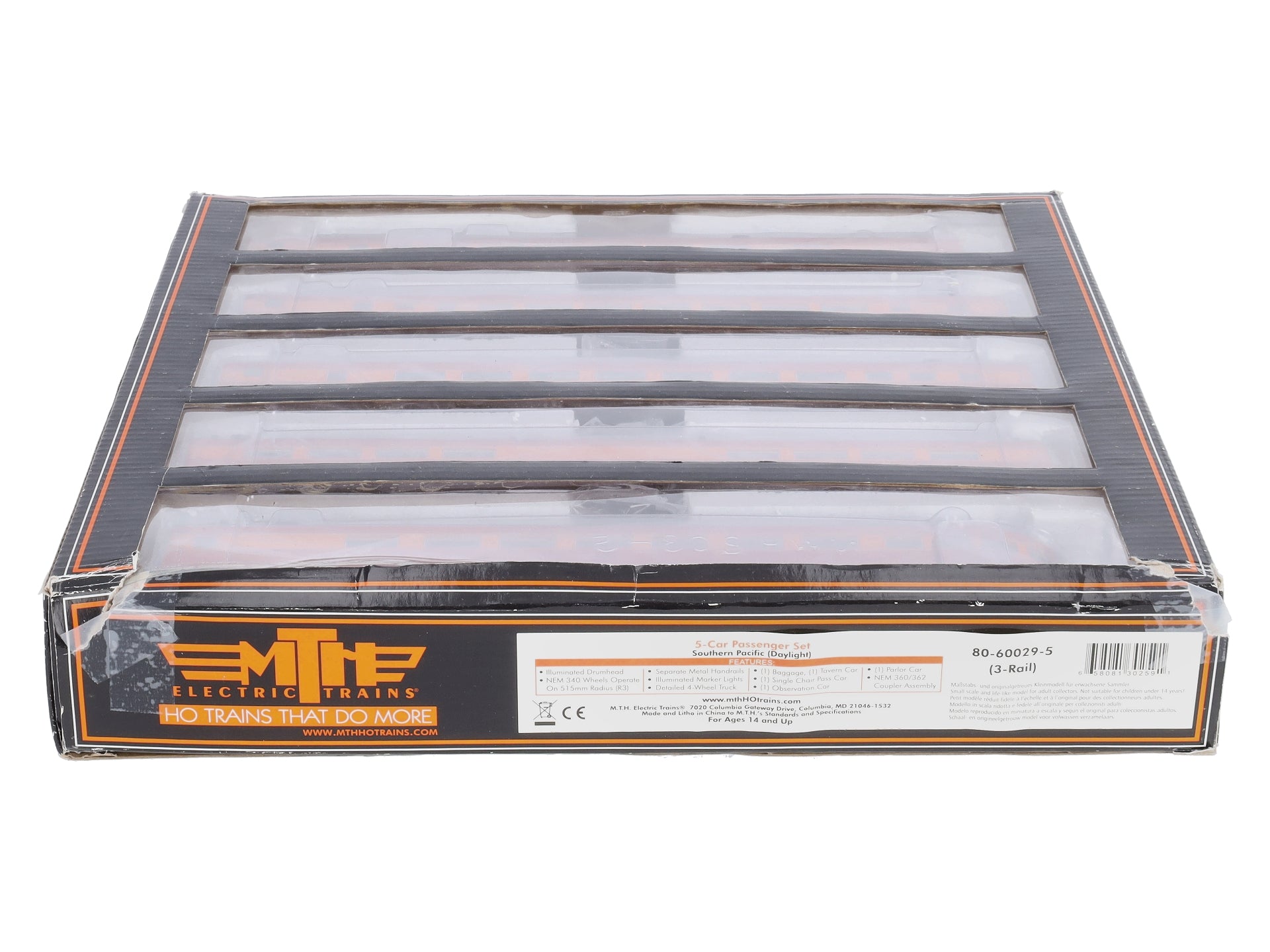MTH 80-60029-5 HO Southern Pacific 3-Rail Passenger Car Set (Set of 5)