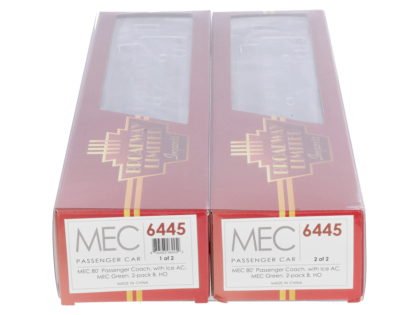 Broadway Limited 6445 HO Maine Central 80' Passenger Coach Set B (Set of 2)