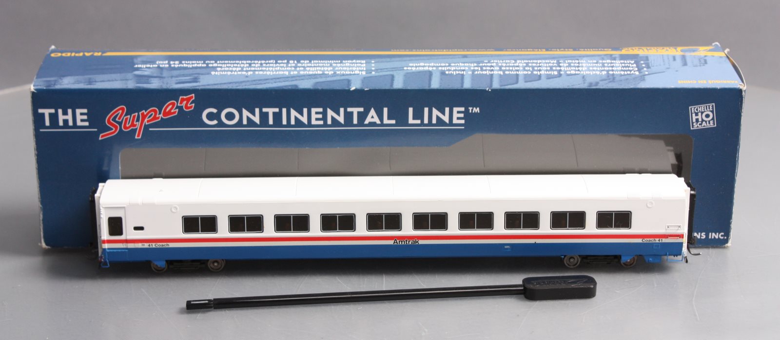 Rapido Trains 108011 HO Scale Amtrak Super Continental Line LRC Coach Car #41