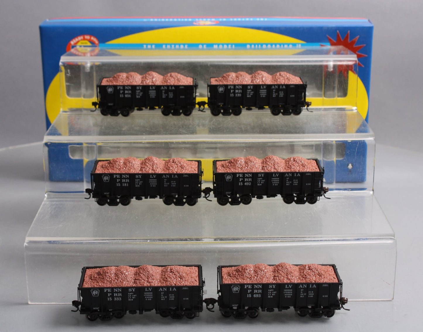 Athearn 97661 HO Scale Pennsylvania 26' Low-Side Ore Car 6-Pack