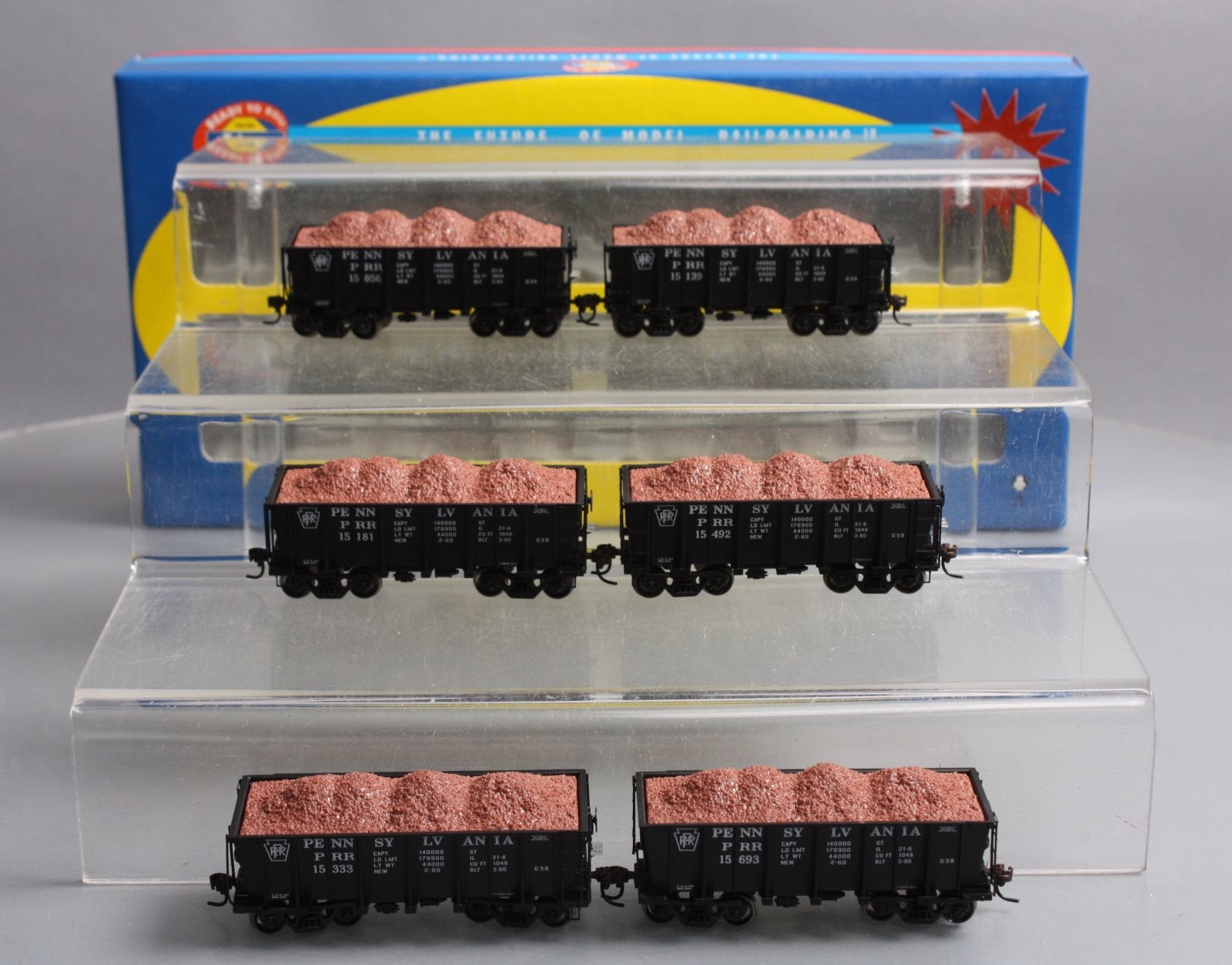 Athearn 97661 HO Scale Pennsylvania 26' Low-Side Ore Car 6-Pack