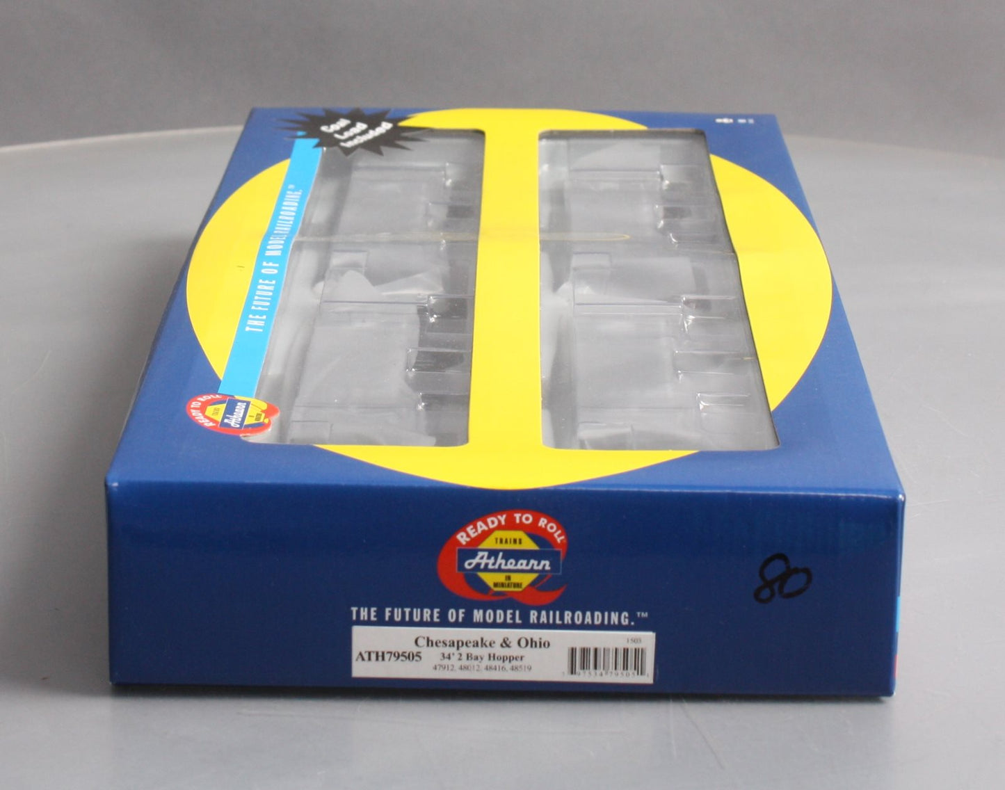 Athearn 79505 HO Scale Chesapeake and Ohio 34' 2-Bay Ribbed Hoppers (Set of 4)