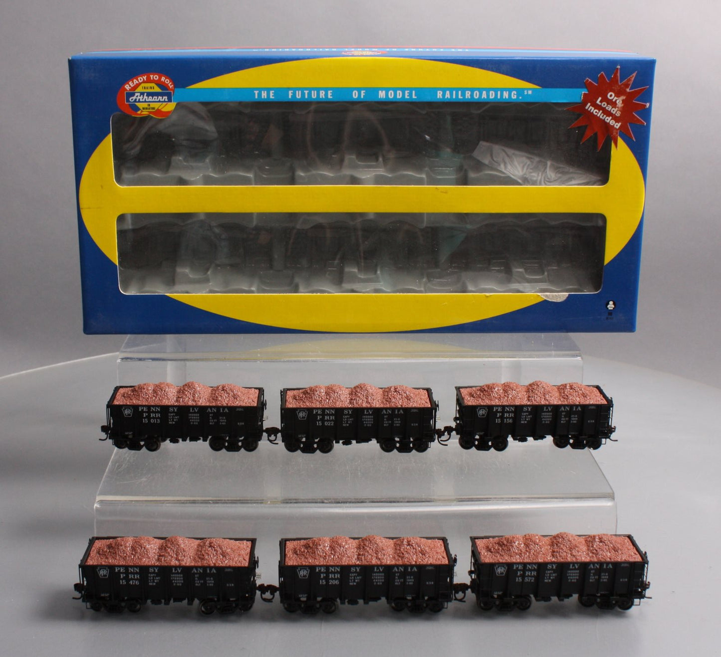 Athearn 97660 HO Scale Pennsylvania 26' Low-Side Ore Cars (Set of 6)