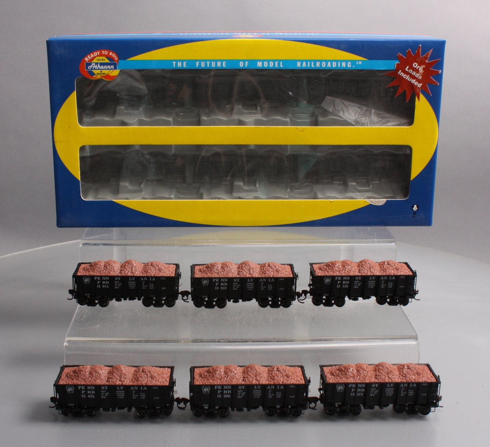 Athearn 97660 HO Scale Pennsylvania 26' Low-Side Ore Cars (Set of 6)