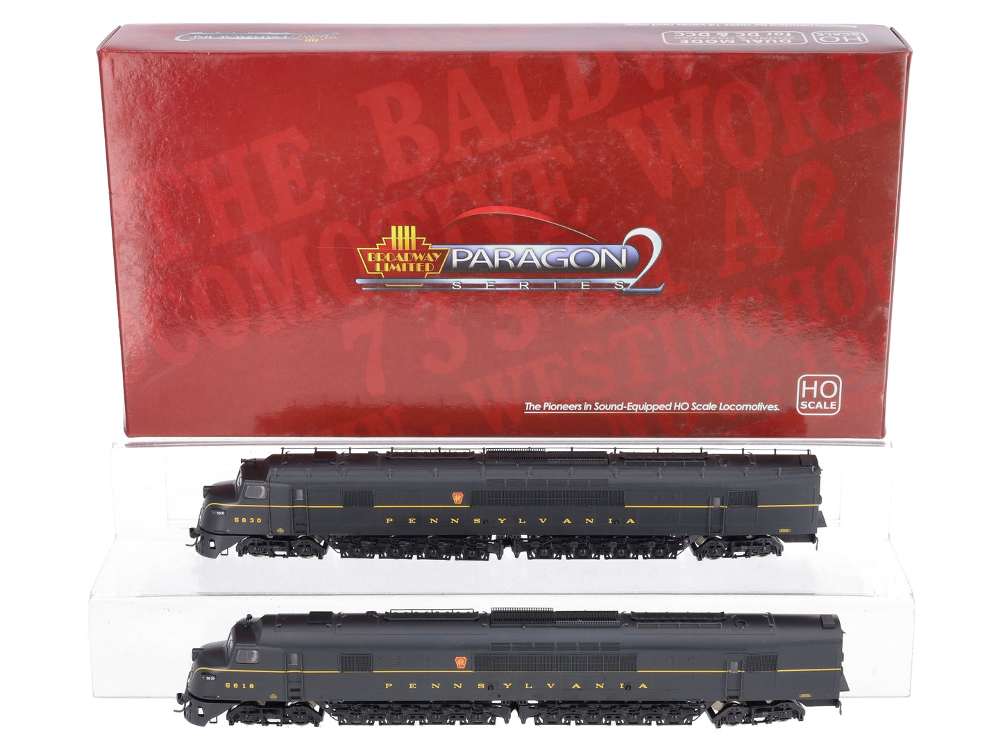 Broadway Limited 2092 HO PRR Baldwin Centipede Diesel AA Set #5830/5818 w/ DCC