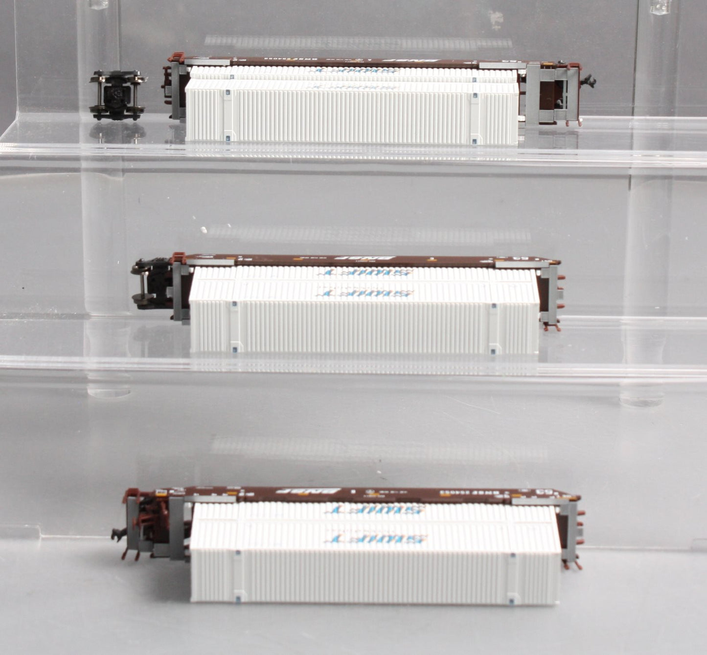 Kato 106-6168 N BNSF MAXI-IV 53' Stack Car w/Swift Container #254053 (Set of 3)