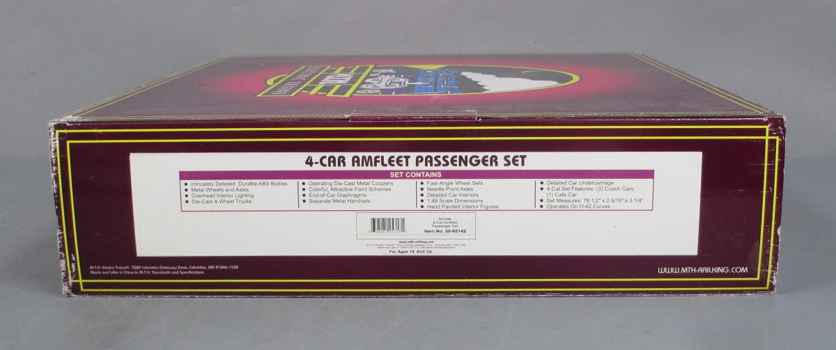 MTH 20-65142 O Amtrak Premier Amfleet Passenger Car Set (Set of 4)