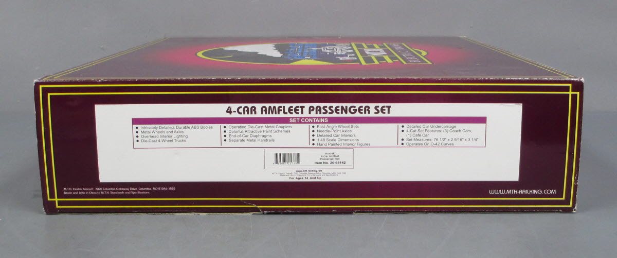 MTH 20-65142 O Amtrak Premier Amfleet Passenger Car Set (Set of 4)