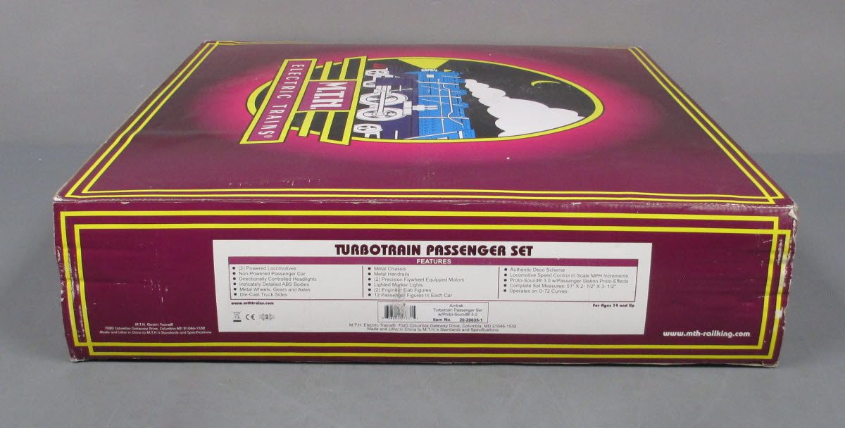 MTH 20-20035-1 O Gauge Amtrak Turbotrain Passenger Car Set with PS 3.0