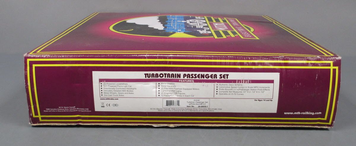 MTH 20-20035-1 O Gauge Amtrak Turbotrain Passenger Car Set with PS 3.0