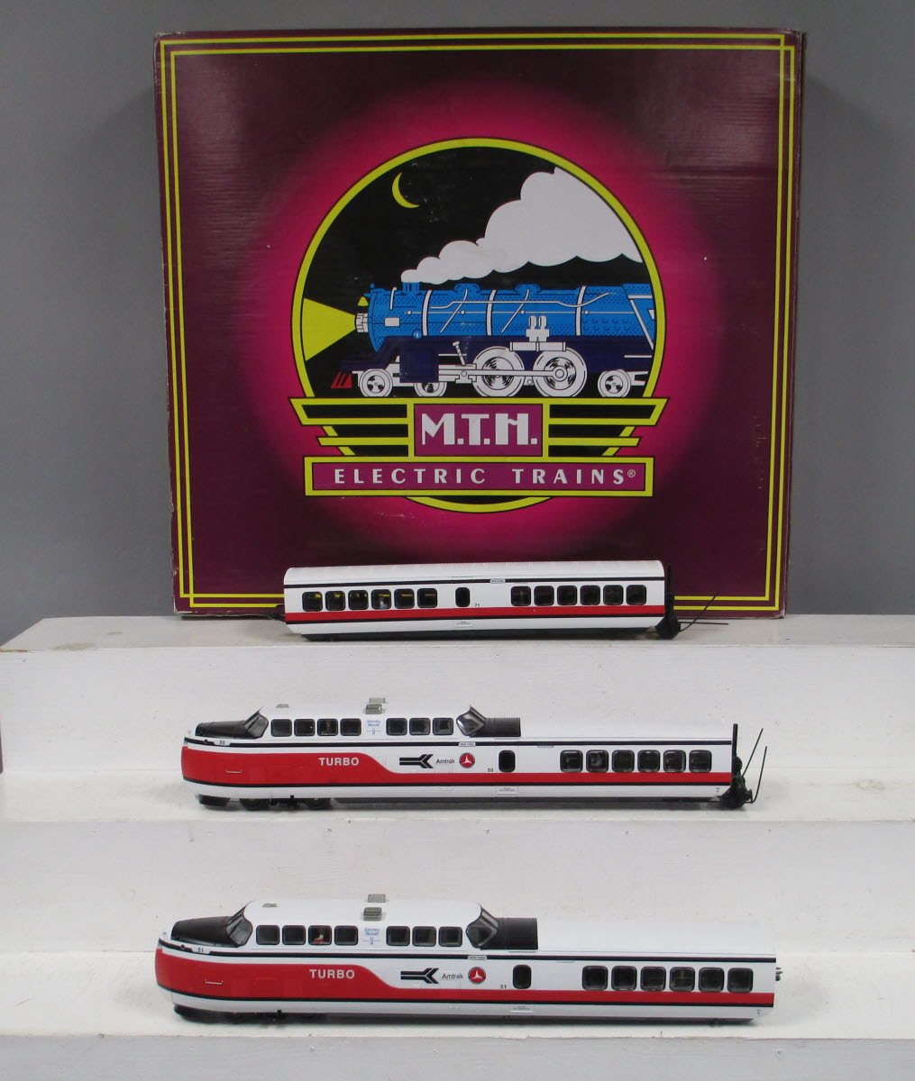 MTH 20-20035-1 O Gauge Amtrak Turbotrain Passenger Car Set with PS 3.0