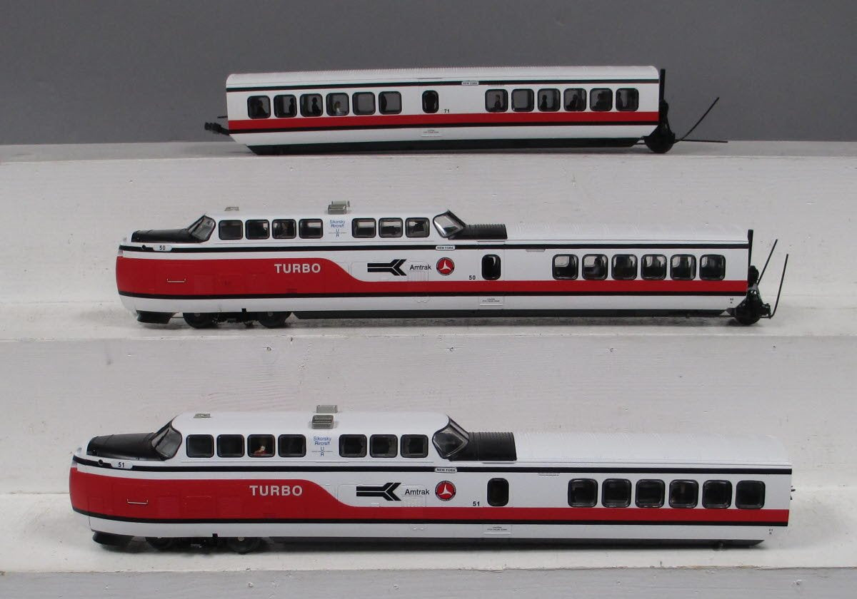 MTH 20-20035-1 O Gauge Amtrak Turbotrain Passenger Car Set with PS 3.0
