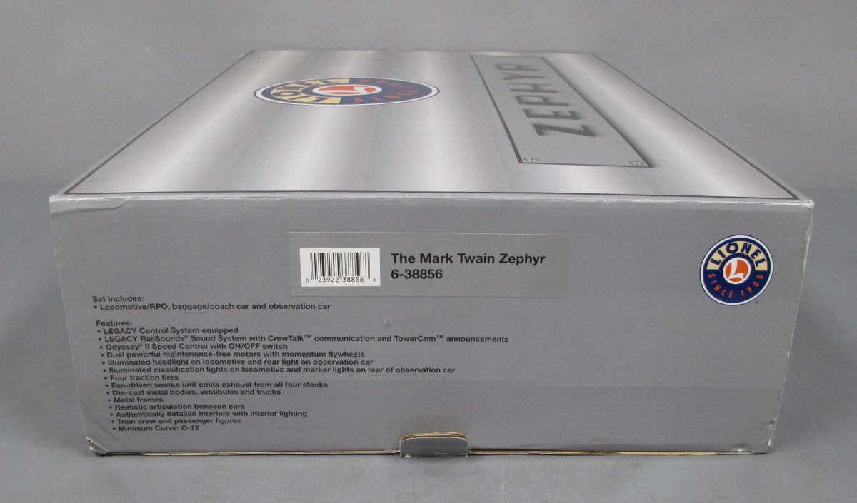 Lionel 6-38856 O Gauge Legacy Burlington Mark Twain Zephyr Diesel Train Set