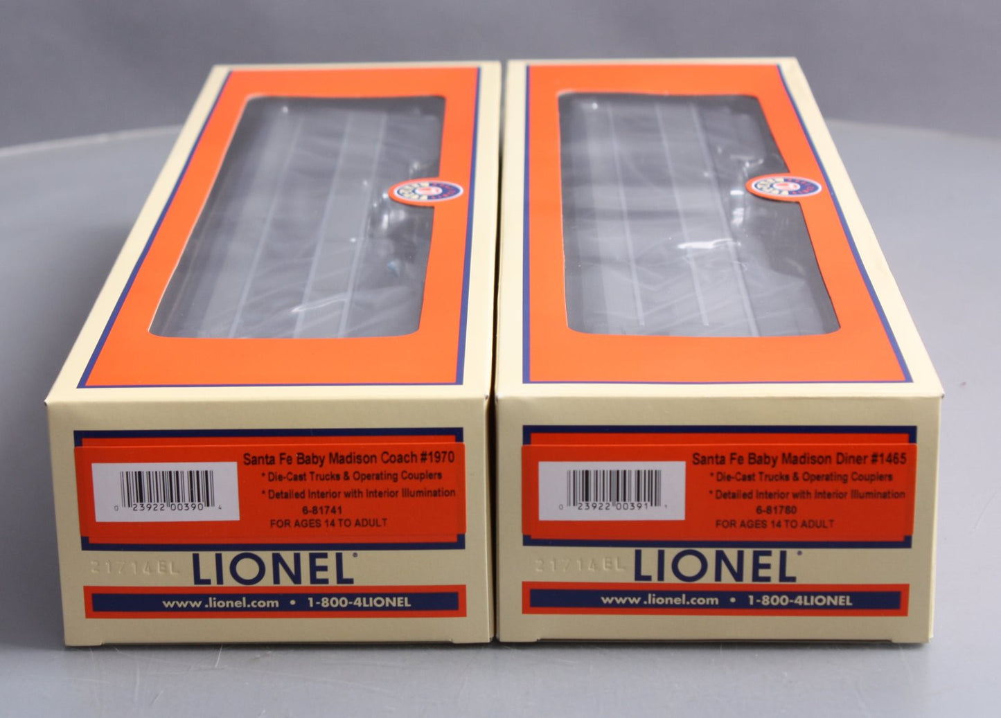 Lionel 6-81778 O SF Baby Madison Coach And Diner Cars (2pk)