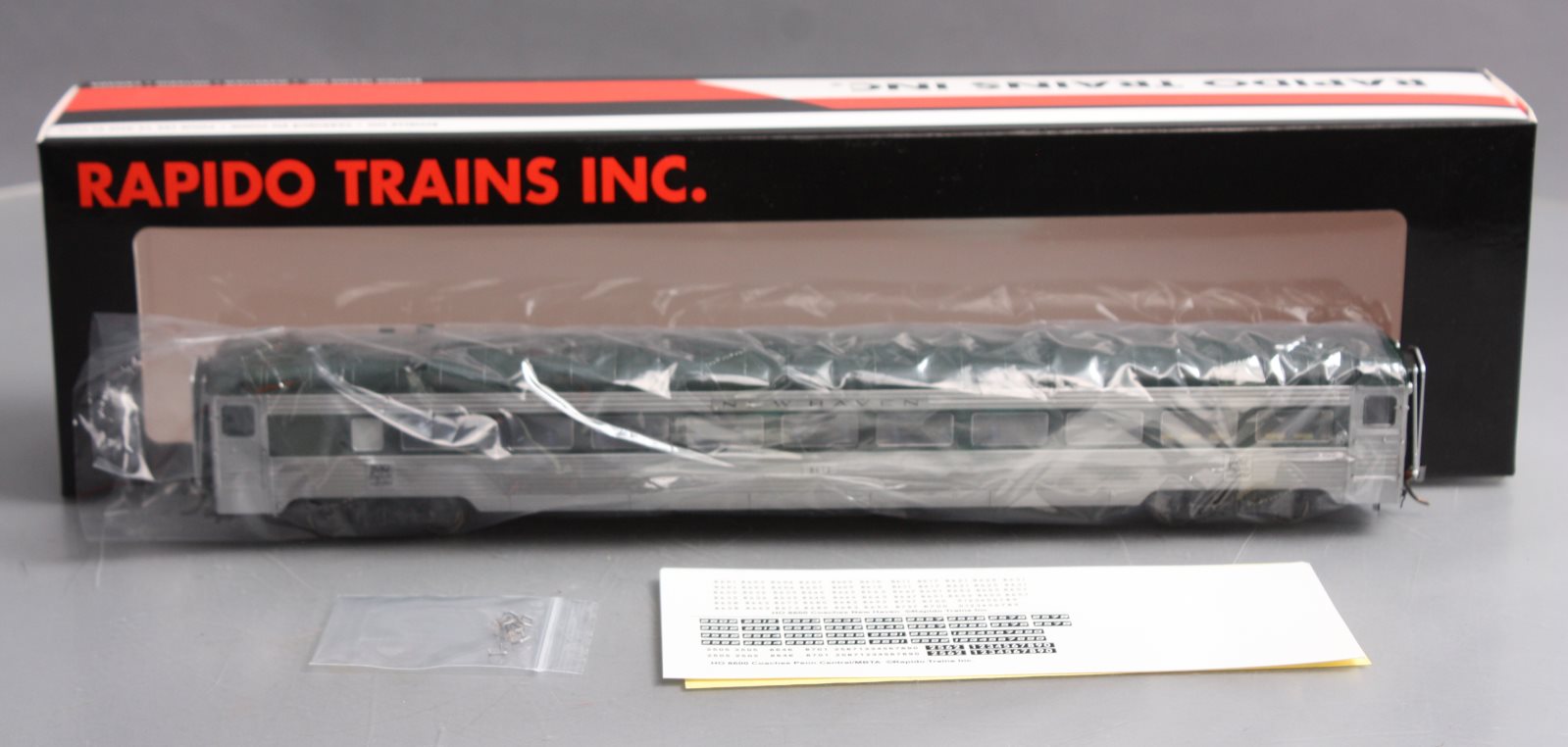 Rapido Trains 17003 HO New Haven Pullman-Bradley Stainless Steel Coach #8612