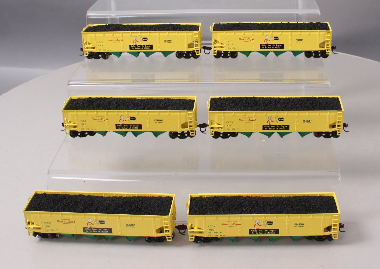 Athearn 72706 HO Scale Peabody RTR 40' 4-Bay Offset Hoppers w/Load (Set of 6)