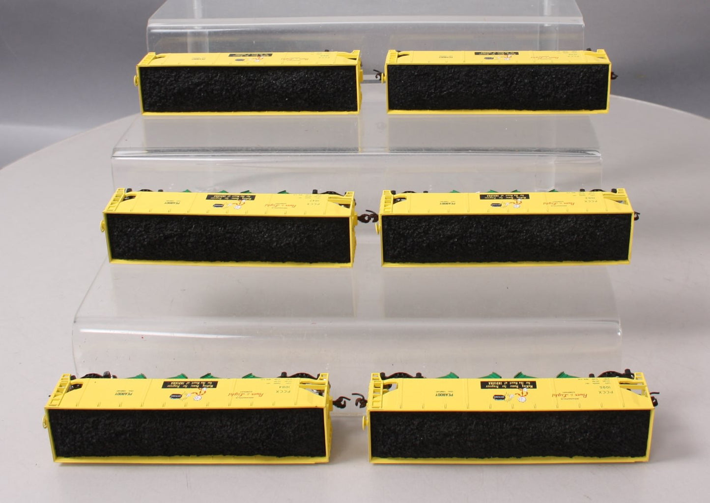Athearn 72706 HO Scale Peabody RTR 40' 4-Bay Offset Hoppers w/Load (Set of 6)