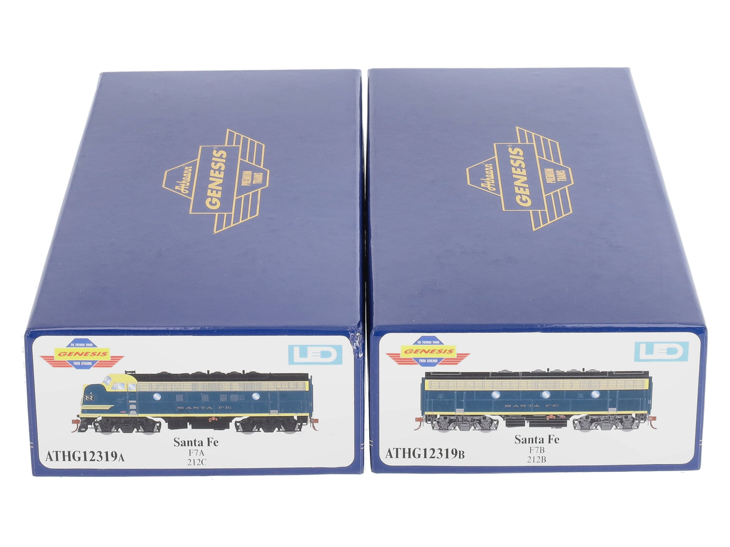 Athearn G12319 HO Scale ATSF F7 A/B Powered Diesel Locomotive Set #212B/#212C