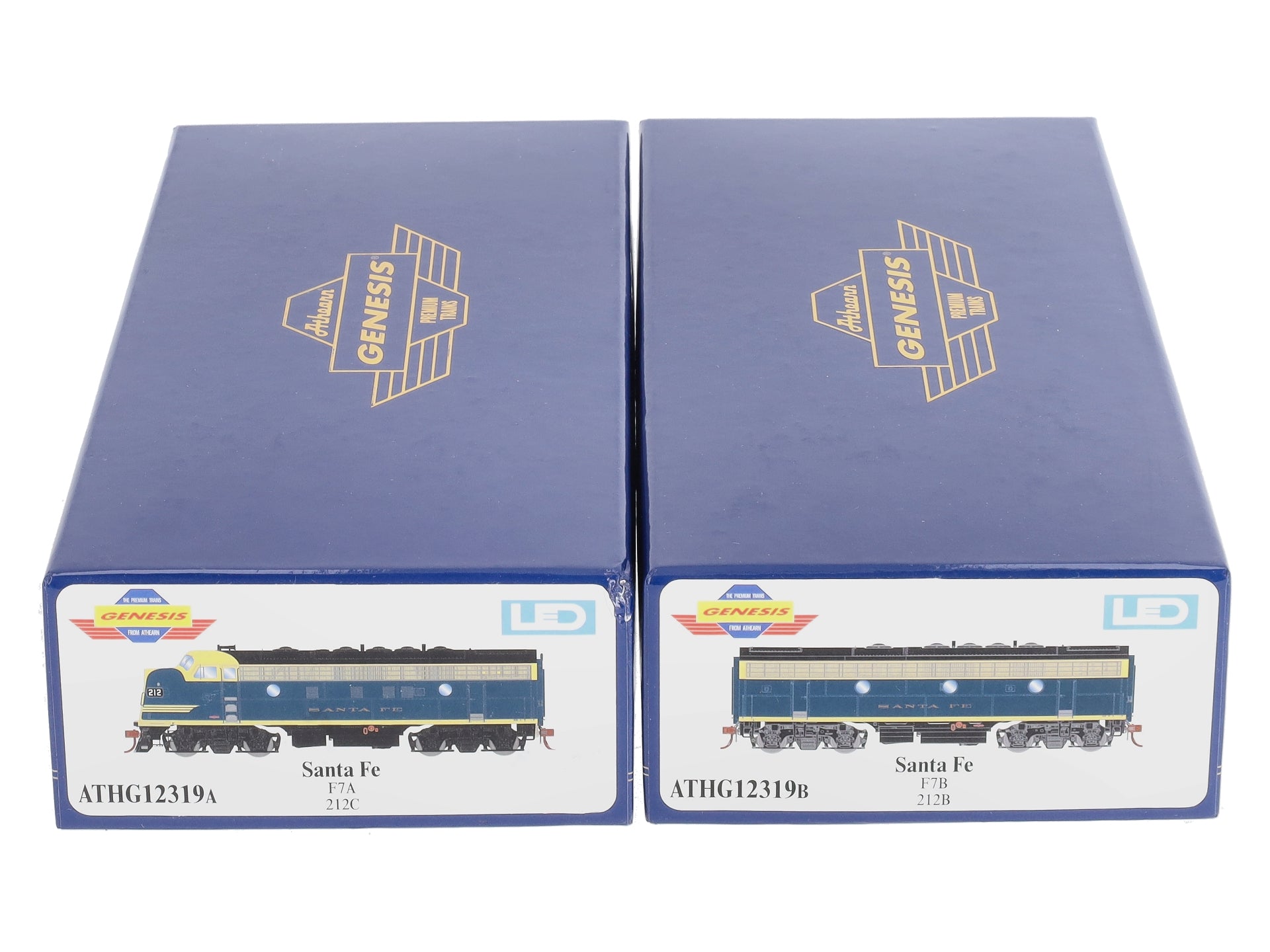 Athearn G12319 HO Scale ATSF F7 A/B Powered Diesel Locomotive Set #212B/#212C