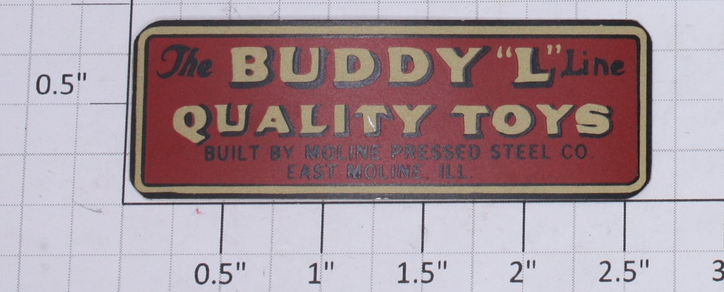 Buddy L BL-13X Buddy "L" Small Quality Toys Decal