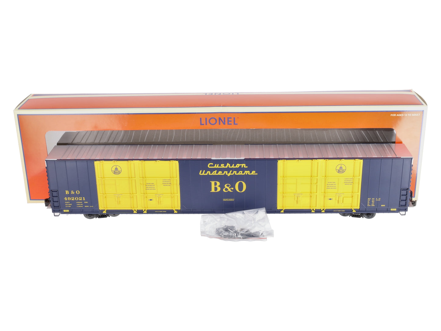 Lionel 6-82421 O Gauge Baltimore & Ohio 86' 8-Door Hi-Cube Boxcar #492021