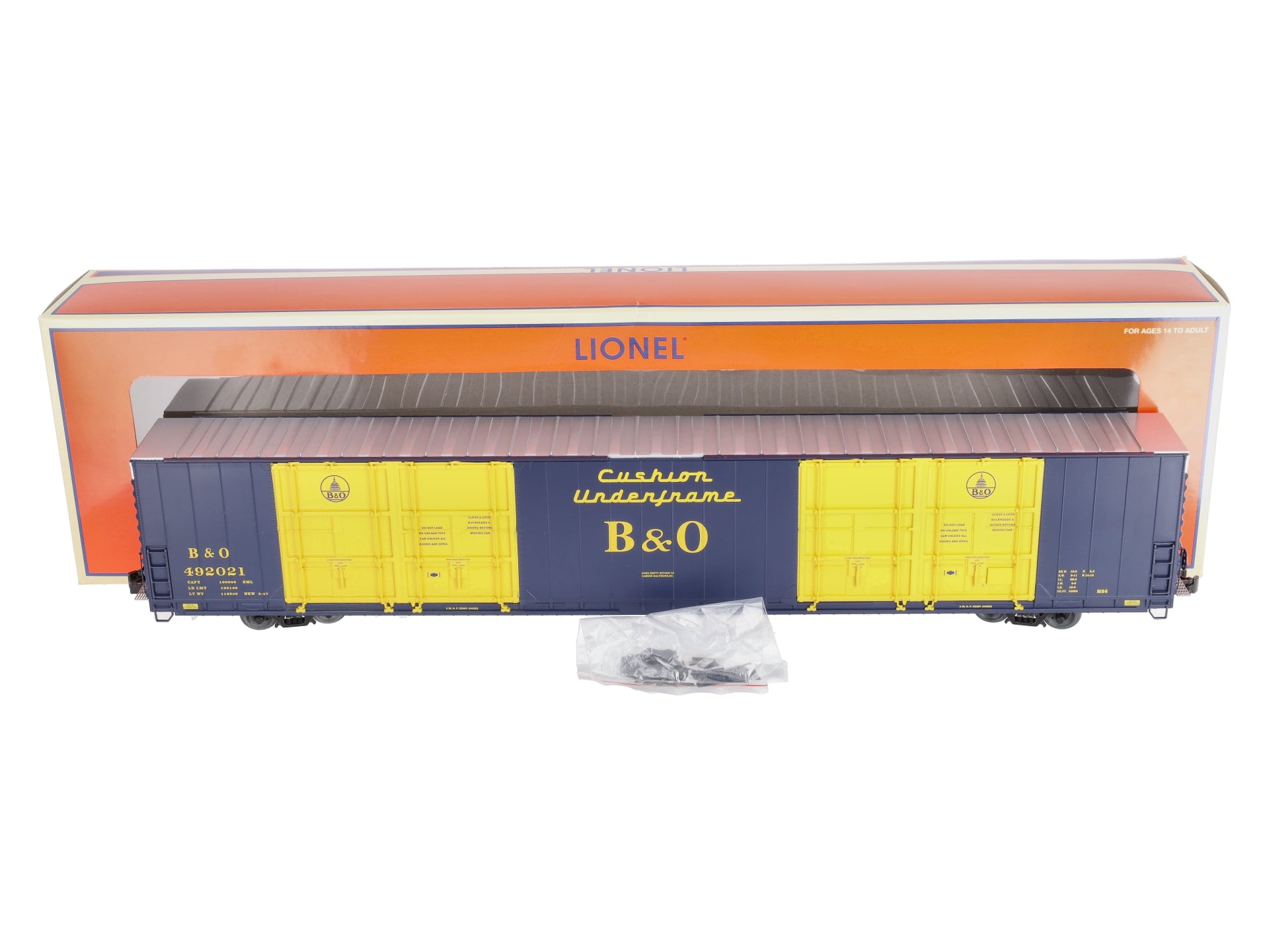 Lionel 6-82421 O Gauge Baltimore & Ohio 86' 8-Door Hi-Cube Boxcar #492021