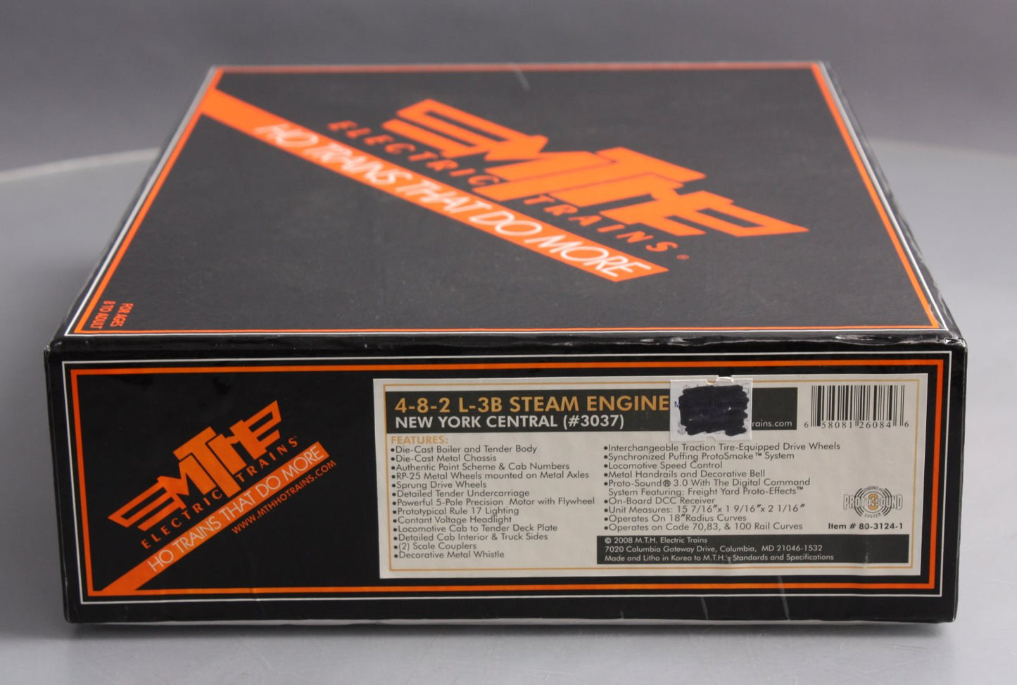 MTH 80-3124-1 New York Central HO Scale L-3b 4-8-2 Mohawk w/PS 3.0