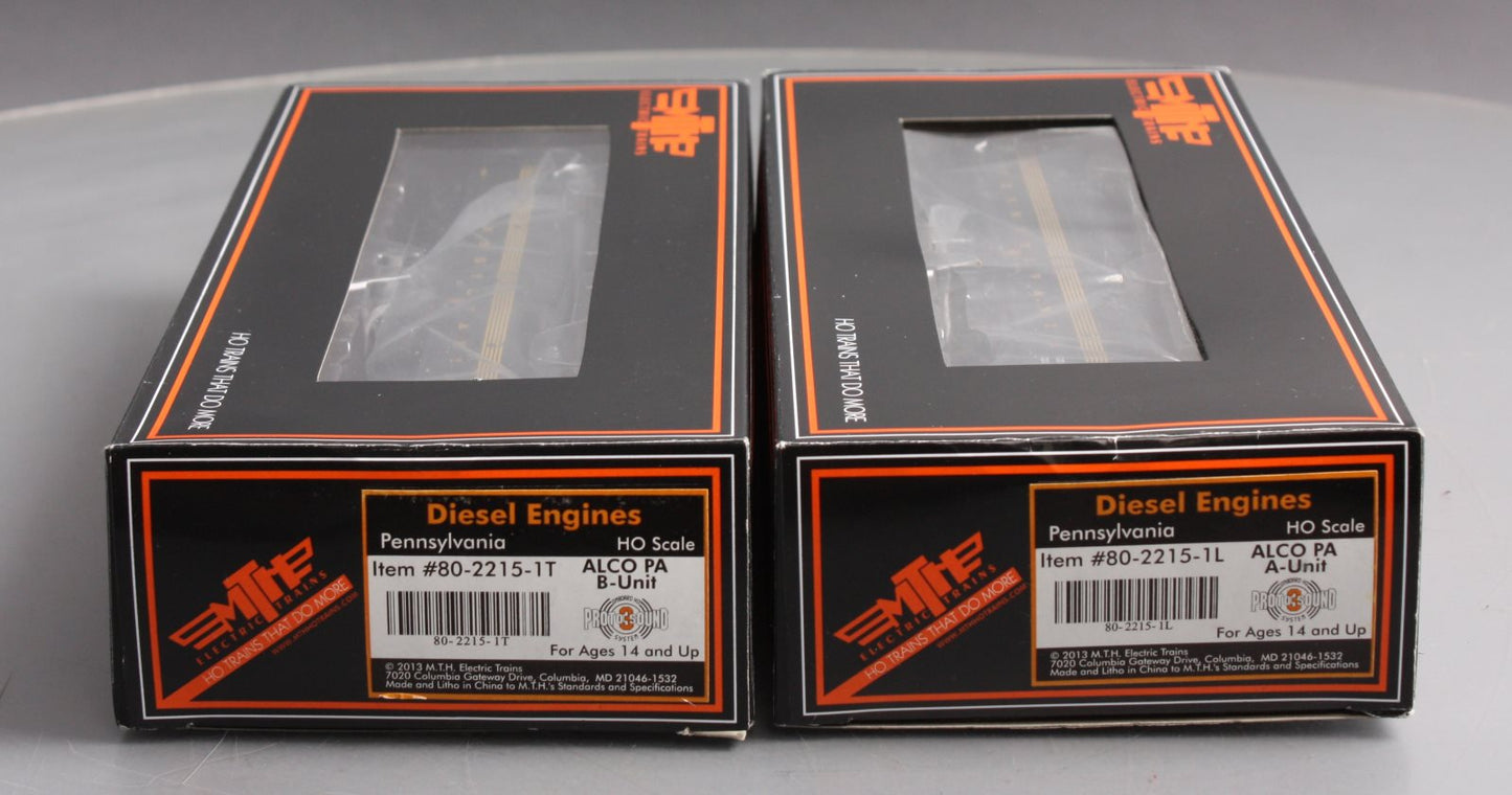 MTH 80-2215-1 HO PRR Alco PA A/B Diesel Locomotive Set w/PS3 (Set of 2)