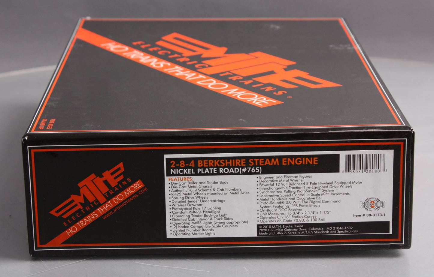 MTH 80-3173-1 Nickel Plate Road HO Scale 2-8-4 Berkshire #765 w/PS3.0