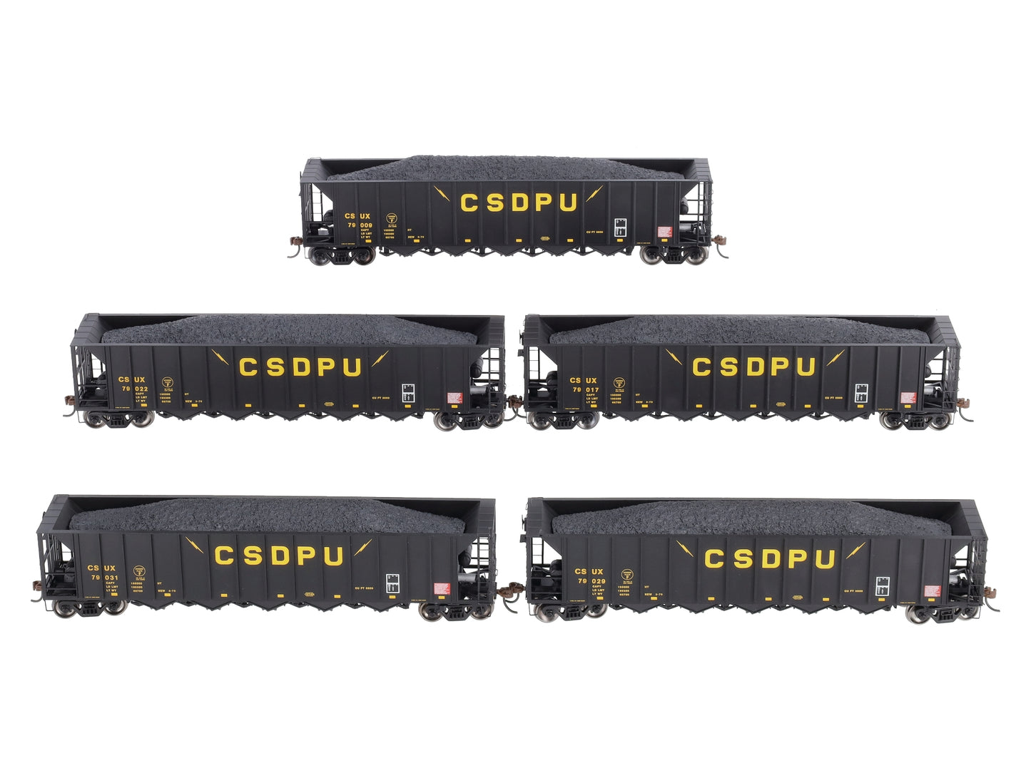 Athearn 98333 HO Scale CSDPU 5-Bay Rapid Discharge Hopper Set (Set of 5)