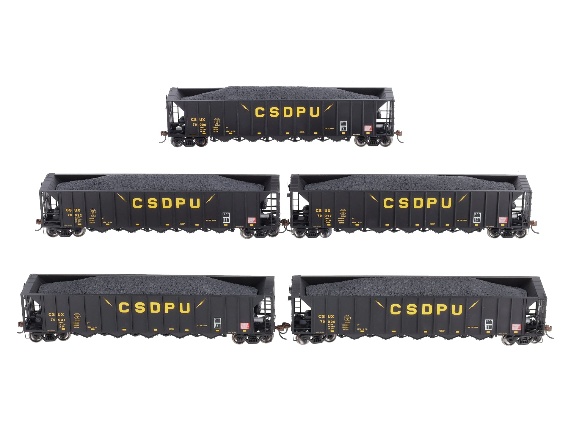 Athearn 98333 HO Scale CSDPU 5-Bay Rapid Discharge Hopper Set (Set of 5)