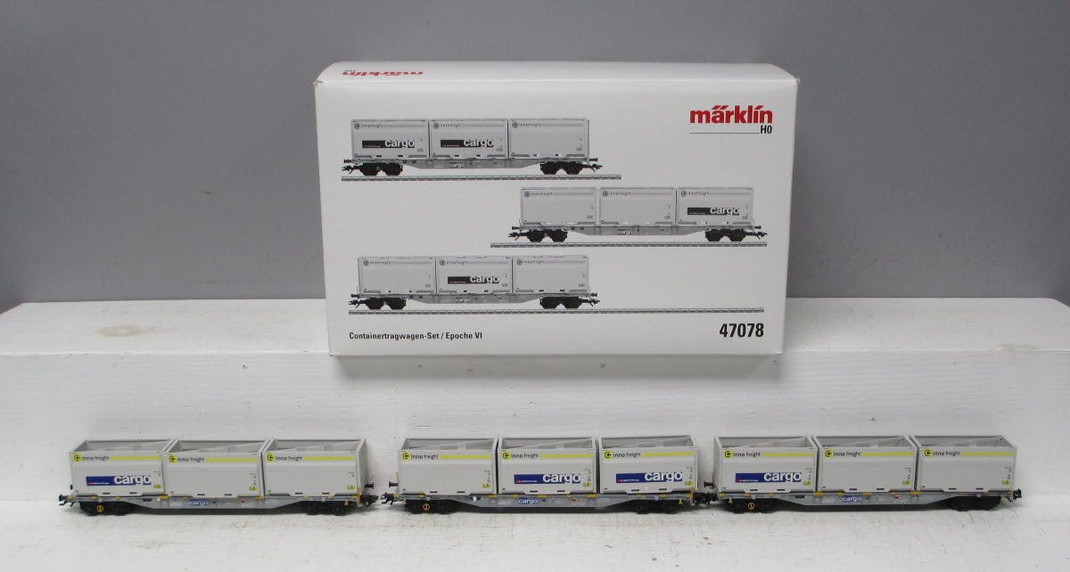 Marklin 47078 HO Scale SBB Cargo Contnr 3-Car Set