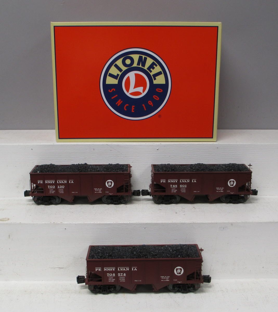 Lionel 6-83539 O Gauge Pennsylvania GLa 2-Bay Hoppers w/Load (Set of 3)