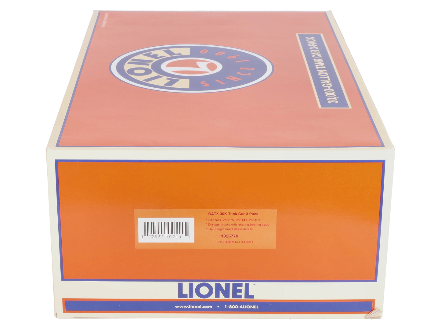 Lionel 1926770 O GATX 30K Tank Car (Pack of 3)