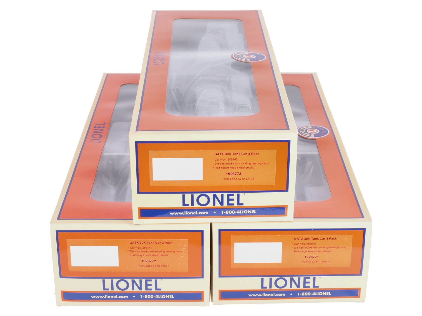 Lionel 1926770 O GATX 30K Tank Car (Pack of 3)