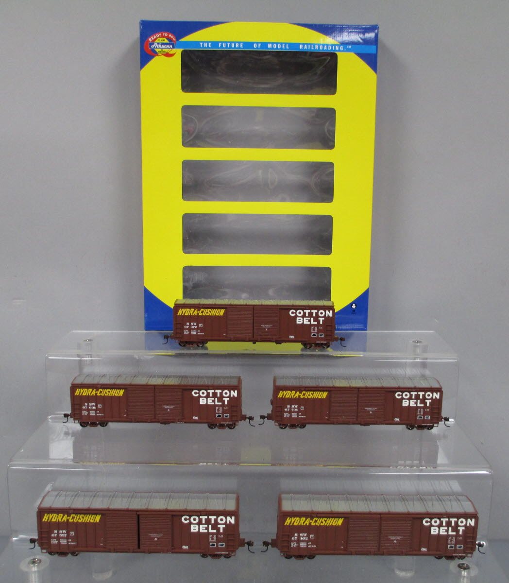 Athearn 97884 HO Scale Cotton Belt 50' FMC Double Door Boxcars (Set of 5)