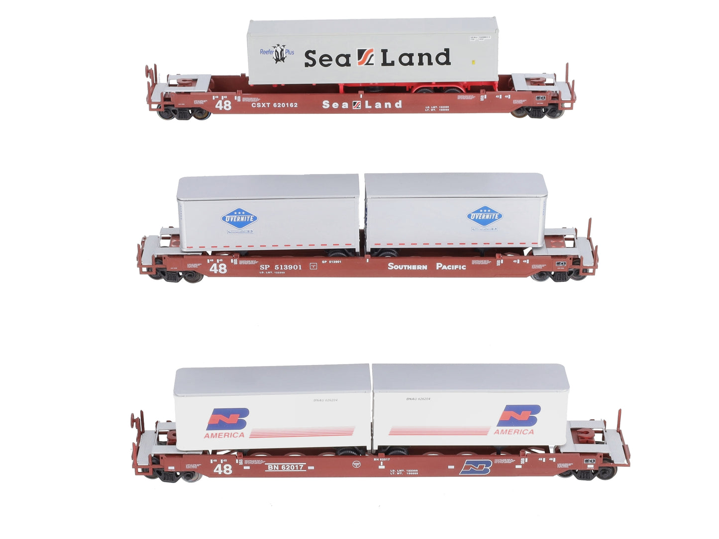 Con Cor HO Scale Assorted Freight Cars W/ Trailers: 620162, 62017, & 513901 [3] LN/Box
