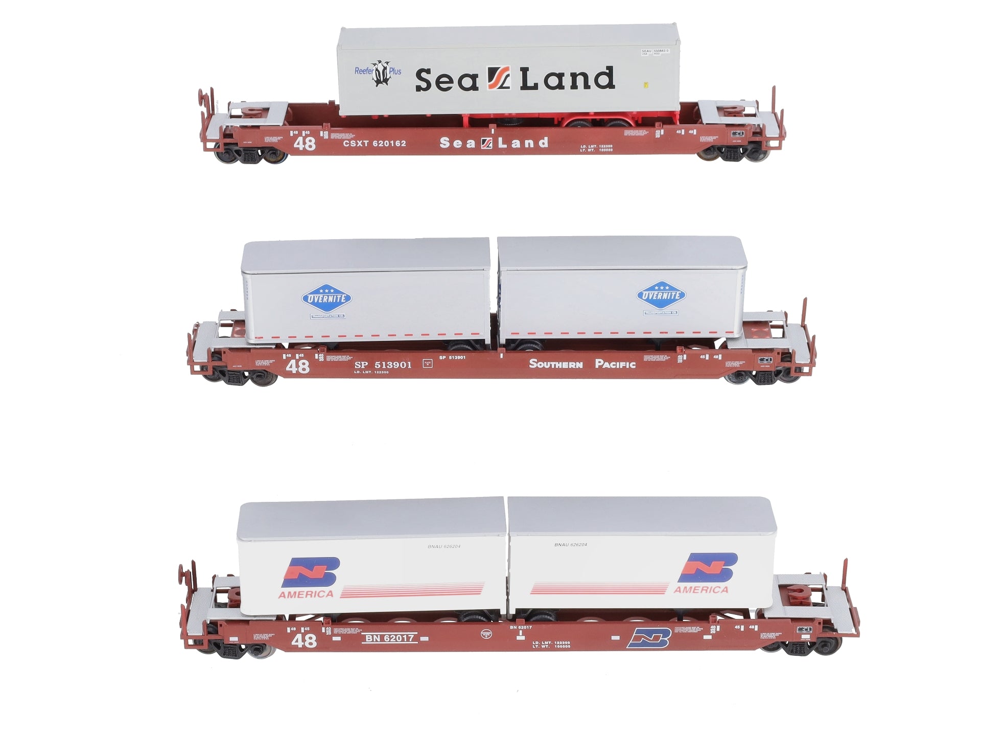 Con Cor HO Scale Assorted Freight Cars W/ Trailers: 620162, 62017, & 513901 [3] LN/Box