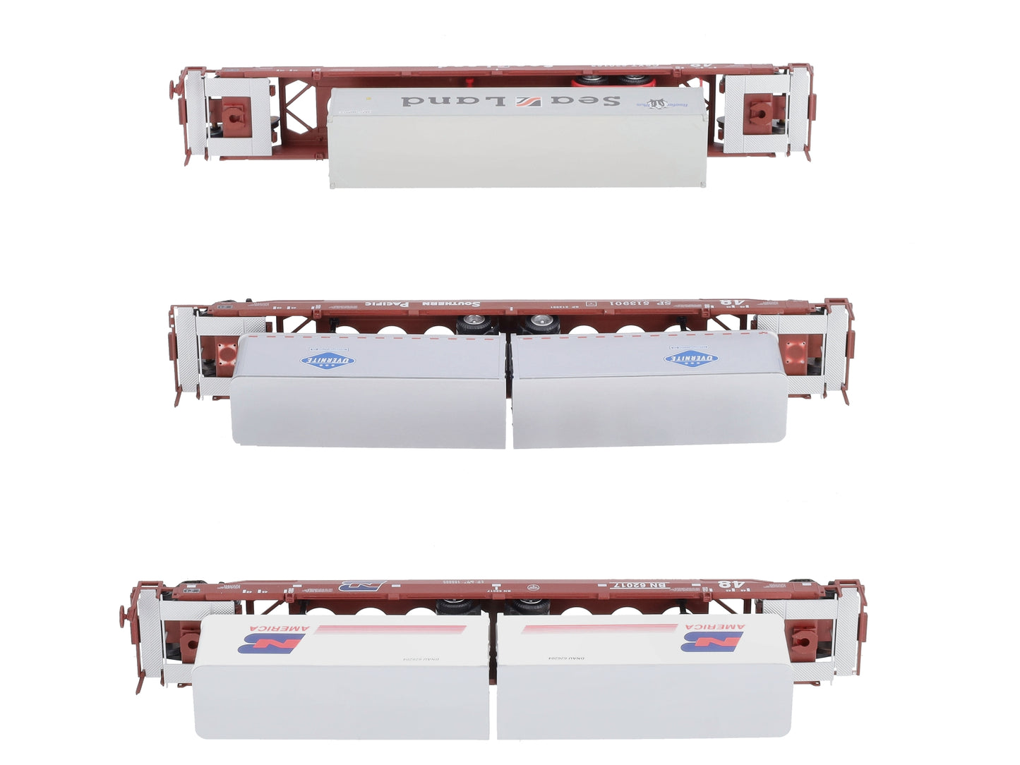 Con Cor HO Scale Assorted Freight Cars W/ Trailers: 620162, 62017, & 513901 [3] LN/Box