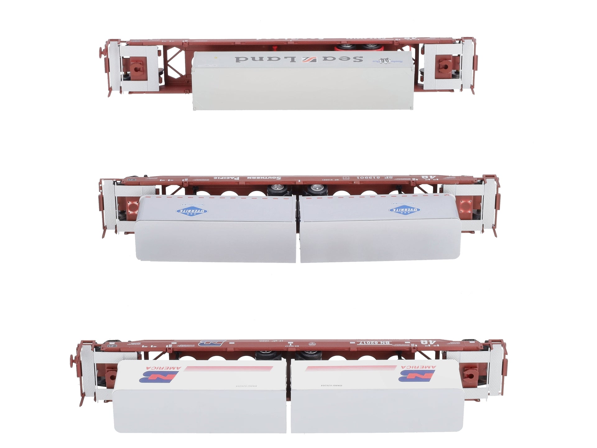 Con Cor HO Scale Assorted Freight Cars W/ Trailers: 620162, 62017, & 513901 [3] LN/Box