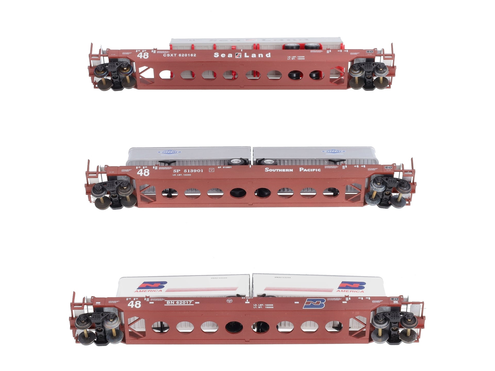 Con Cor HO Scale Assorted Freight Cars W/ Trailers: 620162, 62017, & 513901 [3] LN/Box