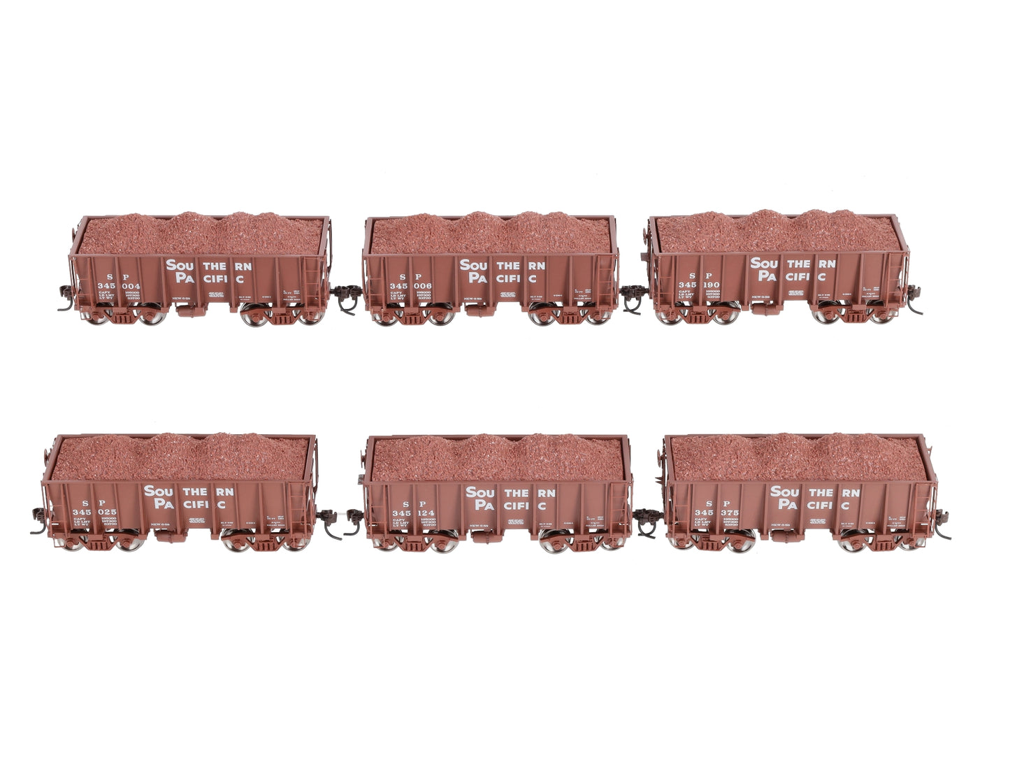 Athearn 94943 HO Scale Southern Pacific 26' Lo-Sided Ore Cars 6-Pack