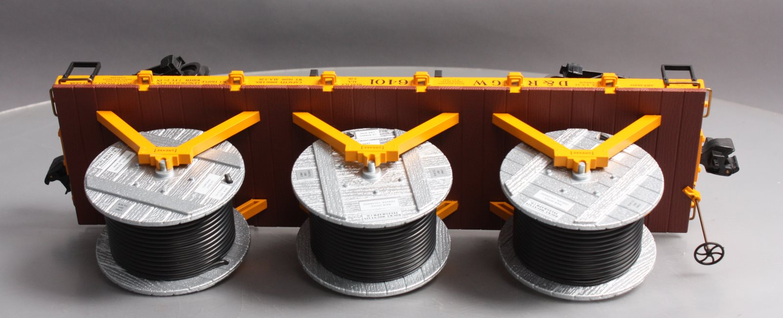 Aristo-Craft 86401 D&RGW Flatcar w/ Cable Reel Load